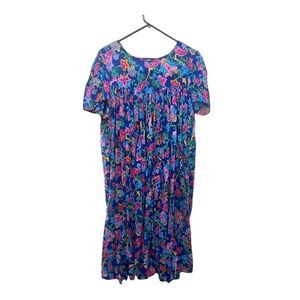 Vintage Colorful Boho Paisley Cotton Dress 1X